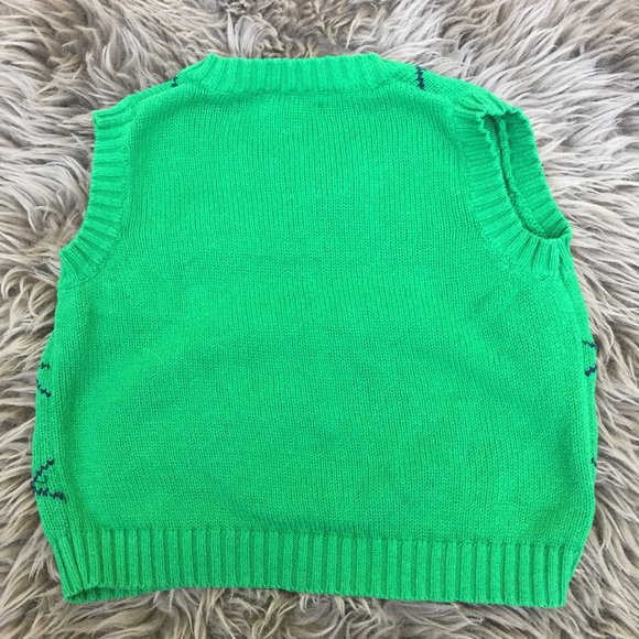 Nautica green cotton knit vest - size 18/24M - Picture 5 of 6